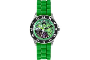 Avengers pojkar analog kvartsur med silikonarmband AVG9032, Grön, barnklocka med karaktärer