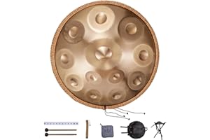 VEVOR Tambor de Mano 22" 12 Notas Tambor de Mano en D Menor Instrumento de Tambor de Mano con Mazos 440 Hz con Bolsa de Transporte Instrumento de Percusión para Adultos Principiantes