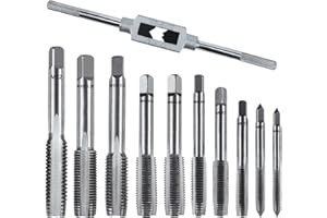 BINYI Gewindeschneider Gewindebohrer Set M5 M6 M7 M8 M10 M12 Gewindeschneidsatz 11 Tlg Metrisch mit BohrerFeingewinde Werkzeug Gewindeschneidmaschine Zoll Profi Windeisen M3 - M12 Tap and Die Set