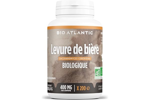 Levure de Bière Bio - Saccharomyces cerevisiae - CHEVEUX, ONGLES, PEAU - 400mg - 200 Comprimés