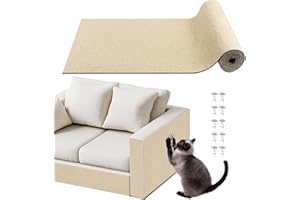 pawstrip Cat Scratch Furniture Protector for Couch, Sofa, Wall & Door Guard, Trimmable Self-Adhesive Scratch Pad, DIY Climbing Mat, Deterrent, Scratching Post Replacement (Khaki, 40x200cm)