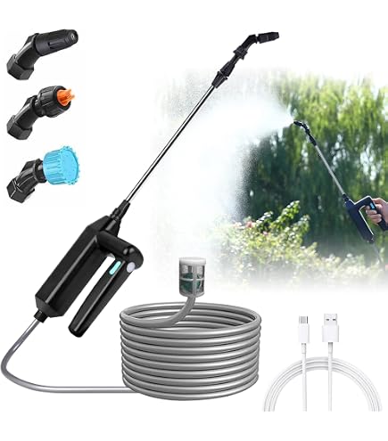 Mobiclinic Spruzzatore Elettrico Profumig 3m, 4 Ugelli, Batteria 2500mAh USB, Lancia Telescopica 60-85cm