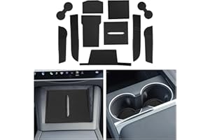 CDEFG Compatible with Tesla Model 3 2024 Highland Rubber Mats, Non-Slip Mats Centre Console Anti-Slip Cup Drink Holder Rubber Mat Armrest Storage Pads Door Slots Model 3 2024 Accessories (Black)