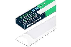 V-TAC Pantalla LED Luminaria 60 CM - 20W - Chip Samsung - Lámpara Rectangular 2050 Lumen IP20 para Pared, Garaje, Tienda - Tubo LED - Plafón LED Lineal - Luz Blanco Cálido 3000k