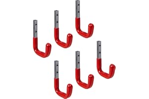 Gedotec Crochets Multi Usage Fixable sur Mur | Robuste & Universel | Accessoires Rangement Outils pour Maison, Cuisine, Salon, Garage et Huttes | Métalliques, Pratiques | 80x120 mm | 6 Pièces