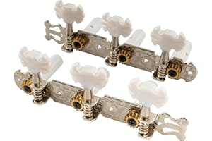 Musiclily Pro 3 su un Piatto Stile Lyra Meccaniche per Chitarra Classica, Nichel con Bottone Farfalla