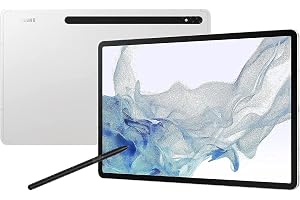 Samsung Galaxy Tab S8+ Android Tablet, 12.4" LCD Screen, 128GB Storage, S Pen Included, Qualcomm Snapdragon, All-Day Battery, Ultra Wide Camera, 5G + WiFi, Silver (UAE version)