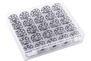 CKPSMS Marque - Bobines métalliques #0115367000 Compatible avec/remplacement pour marque BERNINA 330,350,350PE,380,530,550QE,B215,B330,B380,1120,1130 (0115367000 25PCS with plastic box)