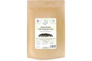 HIIP TEA Oolong Tie Guan Yin Premium Loose Leaf Tea - Iron Goddess of Mercy Oolong from Fuijan, China (175g, Tie Guan Yin)