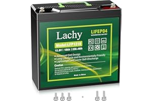 Lachy 12V 18Ah LiFePO4 Batería 4000 ciclos Batería Recargable sin Mantenimiento Baja autodescarga y Peso Ligero con BMS Incorporado para energía Solar, Scooters para niños, Botes, carritos de Golf