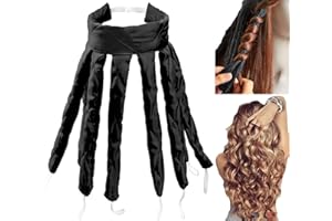 WINOK Heatless Curling Rod Headband, Soft No Heat Hair Curlers for Overnight, Octopus Design Heatless Curling Rod, No Heat Wave Hair Curlers Styling Tools for Long Medium Hair (Black)