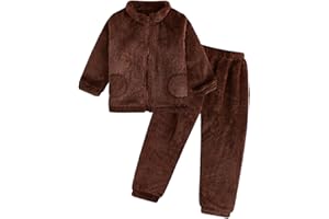 JiAmy Toddler Baby Girl Outfits Unisex Kids Fleece Winter Zipper Long Sleeve Tops with Pants Sweatshirt Pajamas Tracksuit Sets for 1-5 Years