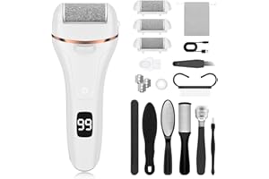 ‎BANRAL Hornhautentferner Elektrisch - Hornhaut Entfernen Fuß - Fusspflege Set Professionell mit 3 Ersatzrollen 2 Gear Hornhautentferner Pediküre Hornhautfeile Callus Remover für Fußpflege (Weiß)