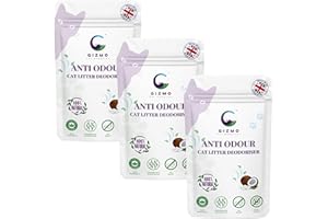 Gizmo Pet Supplies Cat Litter Freshener – Organic and All-Natural Cat Litter Odour Eliminator– Planet-Friendly Pet Litter Deodorizer – Non-Scented Odour Neutralizer – Pack of 3-3x250gr