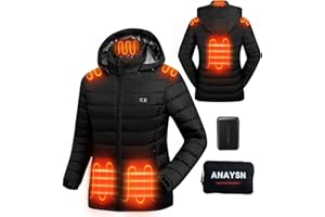 ANAYSN Beheizbare Jacke Damen, Beheizte Jacke mit Akku 7.4V 16000mAh