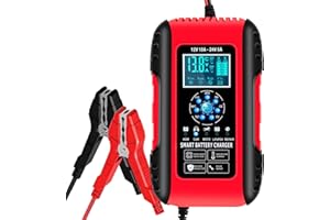 YIFASITE 10Amp Car Battery Charger, 12V/24V Lifepo4 Lead Acid Battery Charger, Upgraded Automobile Smart Trickle Charger Battery Maintainer for AGM, Lithium, Motorcycle Boat Caravan Batteries