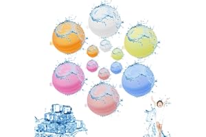 May Huang 12 Piezas Globos de Agua Reutilizables, Silicona Globos Agua de llenado Rápido para Niños y Adultos Bolas de Agua Reutilizable Para Parque Acuático, Fiesta, Piscina, Juego Familiar (12)