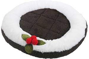 Rosewood Cupid & Comet Pudding Snuggle Bed for Small Animals – Christmas Pudding Design, Small Pet Bed Mat for Guinea Pigs, Rabbits and Ferrets, Lap Pad for Grooming, Washable, Soft Sleeping Pad