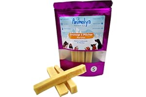 ANIMOLYA Friandises pour Chien - Bâton de Fromage à Mâcher - 100% Naturel - Barre Résistante - Occupation et Mastication - Hygiène Dentaire - Os Ludique et Sain (Taille S - Lot de 3)