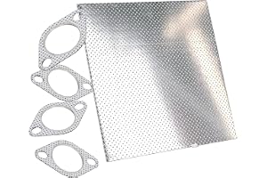 Flewdart Metalliskt papper för kollektörsslang, tätningsblad för avgasrör, tjocklek 1,6 mm, mått 300 mm x 200 mm, värmebestän