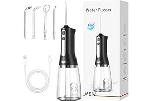 ZEPHIS Water Flossers for Teeth Cordless, Dental Water Jet Flosser with 4 Modes & 4 Jet Tips, Rechargeable Teeth Water Flosser, IPX7 Waterproof Electric Flosser Water Jet for Oral Cleaning