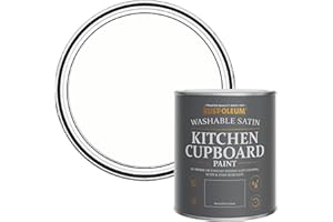 Rust-Oleum White Scrubbable Kitchen Cupboard Paint in Satin Finish - Chalk White 750ml