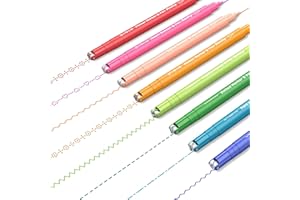 AECHY Colored Felt Tip Curve Pens for Note Taking, Dual Tip Pens with 6 Different Curve Shapes & 8 Colors Fine Lines, Curve Flair Pen Set for Journaling Scrapbook Note Taking Supplies(Rainbow)