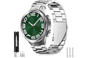 SPGUARD Strap Compatible with Samsung Galaxy Watch 4 46mm Strap,Solid Stainless Steel Metal Replacement Band for Samsung Galaxy Watch 6 43mm/Watch 6 47mm/Watch 5 Pro 45mm/Galaxy Watch 4 46mm Strap