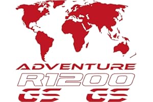 GESAR ART IN PROGRESS Gesar 2 unidades Pegatinas Adventure Planisferio y 2 piezas GS 1200,Adhesivo para coche y moto,Compatible con moto Motorrad LC R 1200 GS r1200gs,Apto para maletas moto,R 1200 1150 1100 1250 GS (rojo)