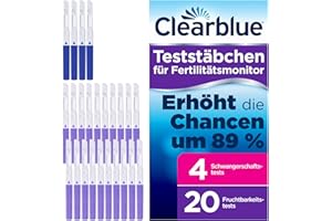 ‎CLEARBLUE Clearblue, Kinderwunsch Fertilitäts Schwangerschafts Teststäbchen 20+4 für den Fertilitätsmonitor Advanced, 24 stück