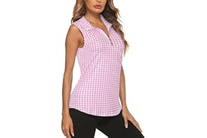 Gemulate Women's Short Sleeve Polo Shirts Floral Golf Tennis Zip Up Workout Tank Tops Moisture Wicking Gym Sports Tshirt S-XXL