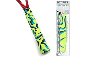 GET A GRIP - Custom Tennis Racket Grip Tape - Anti-Slip/Quick-Drying Tennis Overgrips - Precut Badminton Racket Grip with Finishing Tape - Squash Racket Grip Tapes