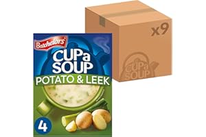 Batchelors Cup a Soup Creamy Potato & Leek Instant Soup Sachets, 107 g Box (Pack of 9 Boxes - Each Contains 4 Sachets)