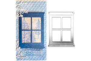 Irikdescia® Rechteckige Fenster-Stanzformen, Rahmen aus Metall, für Kartenherstellung und Scrapbooking, für DIY-Basteln, Scrapbooking, Geburtstagskarten, Geschenke