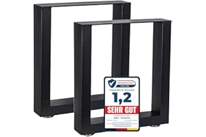 ‎MELKO Melko Tischgestell Tischuntergestell Tischbeine 2er Set aus Stahl, Schwarz, 40 x 43 cm - universell einsetzbar