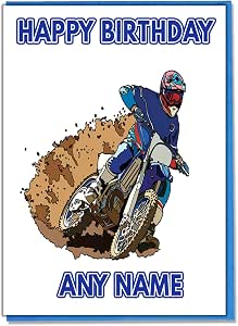 Motocross Personalised Birthday Card - ADD A Name and Age: Amazon.co.uk ...