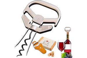 LUCYLANKER Ah So Abridor de Botellas de Vino, Sacacorchos para Vinos Antiguos con Funda de Piel Portátil, Extractor de Corcho de Dos Puntas, Regalo Ideal para Amantes & Conocedores de Vinos (01)
