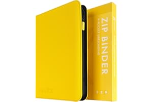 Vault X 9 Pocket Trading Card Zip Binder, 360 Cards, Premium Exo-Tec Album Material, 20 Side-Loading Pages, Folder for Collectible Games, Sports, TCG (Yellow)