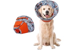 Hjumarayan Collare Elisabettiano Cane Morbido - Cono per Cani Collare Protettivo per Cani, Collari Elisabetta Cane per Recupero, Post Operatorio (Rosso L)