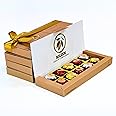 BILZEN CHOCOLATE & CONFECTIONERY Gift Box I Gourmet Assorted (Milk, Dark & White) Chocolates I Dates And Roasted Hazelnut I Khajoor With Pahadi Badam I No Preservative I Healthy Snacks, 135 Gm