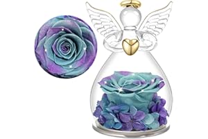 ‎YAMONIC Yamonic Ewige Rose Engel Geschenke für Mama,Infinity Rosen Geschenke für Frauen, Glas Engel Figur mit Echte Rosen,Geburtstagsgeschenk für Frauen,Geschenk Oma,Schutzengel Weihnachten Muttertagsgeschenk