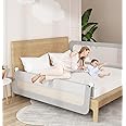 Toddlers Bed Rails,Infant Bed Crib Rail Guard,Baby Swing Down Bed Rail Guard,Reinforced Safety Bed Crib Fence Protector Rail,Kids'Bed Rails&Rail Guards for Queen King Twin Bed,1Side (1.5m, Grey)