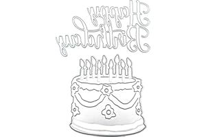 2 Set di fustelle per la creazione di carte, Accfore Happy Birthday taglio Dies Card Making Supplies DIY Die Cutters Card Making Die Stencils per Scrapbooking