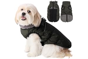 Savlot Wärme hundemantel Winddicht hundejacke Reflektierend hundemantel für kleine Hunde Hundemantel Grosse Hunde Mit Reißverschlussl Mit Reißverschluss Grün M