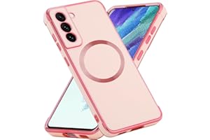 BAOJAY Funda para Samsung Galaxy S21+/S21 Plus 5G,Carcasa de Silicona TPU Galvanizada Compatible con Magsafe,Protección contra Caídas en Cuatro Esquinas,Moda Mujeres Phone Case Cover,Oro Rosa