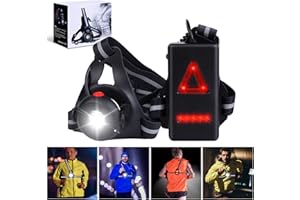 Vaileal Lampe Course a Pied - Lampe Running USB Rechargeable 500 Lumens IPX6 Étanche Lampe Pectorale Running 3 Modes et 90° Réglable Angle LED Lampe Running Poitrine pour Jogging, Camping, Coureurs