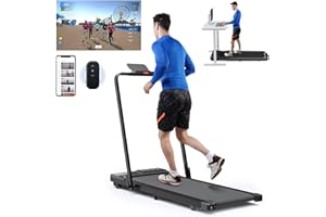 ‎LACUFFY Lacuffy Laufband für Zuhause, faltbar, übergroße Laufbänder für schwere Menschen, 110 x 40 cm, Raceable Walking Pad mit LED-Anzeige, max. 145 kg, Laufmaschine mit KI-Coach und Läuferspiel