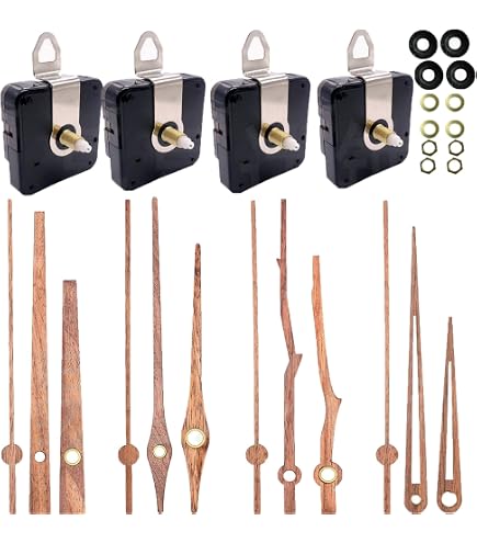 Lot De 2 Mécanismes D'Horloge Murale Silencieux Avec 5 Paires D'Aiguilles - Kit Complet Pour Bricolage