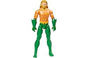 DC Comics Aquaman - Personnage Aquaman 30 cm | Personnage à l'échelle 30 cm avec décorations Originales, Cape et 11 Points d'articulation - Jouets pour garçons et Filles à partir de 3 Ans