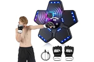 ‎ZOSUDULL Zosudull Music Boxing Machine, Intelligente Musik Boxmaschine mit LED-Licht,Bluetooth Boxgerät für Kinder/Erwachsene,Wandmontiertes Boxziel mit Boxhandschuhen,Geschwindigkeitseinstellung,Zählmodus